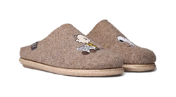 PANTOFOLE CHARLIE DA UOMO IN FELTRO TAUPE